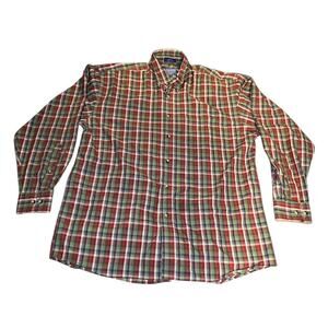 Pendleton Men’s Flannel Shirt Red Green Tartan Plaid Long Sleeve Button Up Large